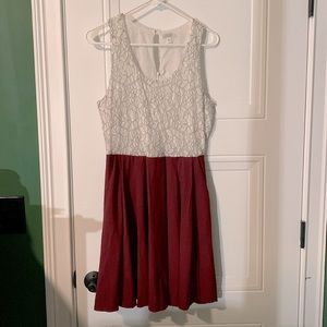 Lace and maroon dress